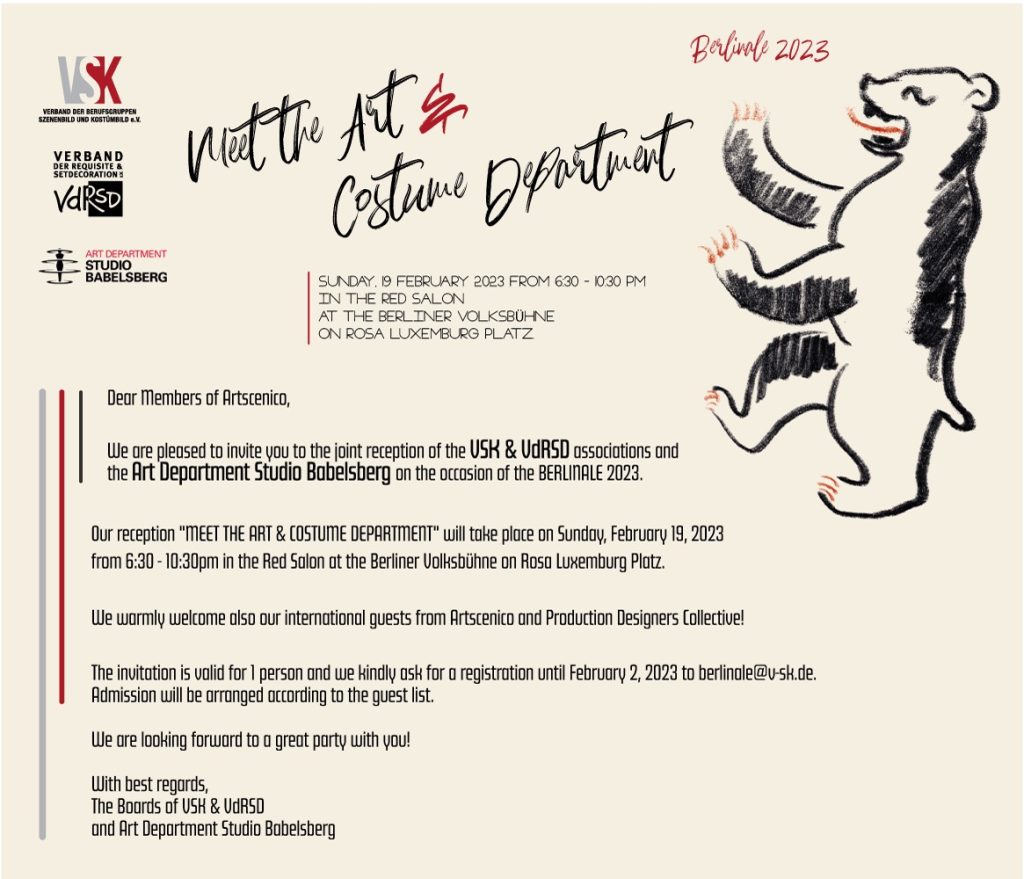 Invitation to the joint Berlinale reception of VdRSD & VSK